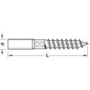 M4 Stockschraube Länge 40mm Stahl verzinkt gewalztes...