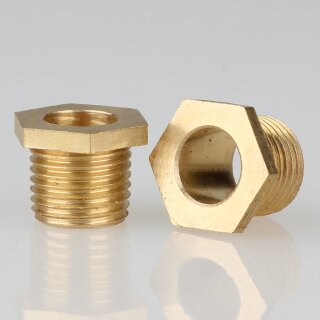 M10x1 Trompetennippel Messing 8mm lang 6-kant 12x10mm ohne Profil/Verdrehschutz