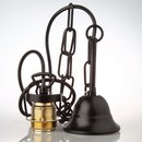 E27 Lampen Kettenpendel schwarz 1m lang mit Metall Baldachin Tulpenform