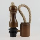 E27 Lampen Hanfpendel 1m lang mit Holz Baldachin