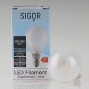 Sigor E14 LED Filament Tropfenlampe matt 2,5W = (25W) 250lm warmweiß dimmbar