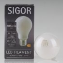 Sigor LED Filament Leuchtmittel 220-240V/9W=(75W) AGL-Form opal E27 Sockel warmweiß dimmbar