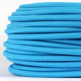 Textilkabel Stoffkabel hellblau 3-adrig 3x0,75 Gummischlauchleitung 3G 0,75 H03VV-F textilummantelt