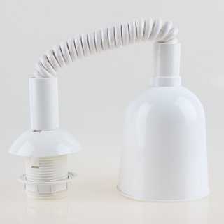 E27 Rollyzug Lampen Leuchtenpendel Kunststoff weiß 40-120cm lang mit Baldachin