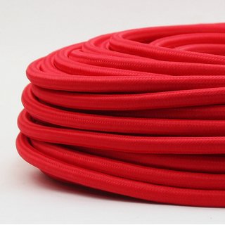Textilkabel rot 3-adrig 3x1,5 mm&sup2; Gummischlauchleitung 3G 1,5 H05VV-F textilummantelt