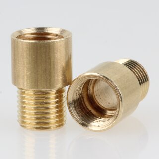 M10x1 AG auf M10x1 IG Reduzier-Nippel Kopfstück Gewinde-Adapter 12x18mm Messing roh