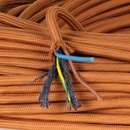 Textilkabel Stoffkabel englisch gold 3-adrig 3x0,75...