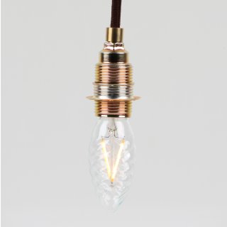 Danlamp E14 Vintage Deko LED Kristallkerze Kerzenform gedreht Lampe 35mm 240V/1W