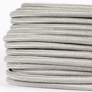 Textilkabel Silber 2-adrig 2x0,75 Schlauchleitung textilummantelt