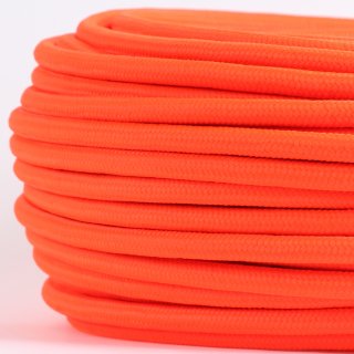 Textilkabel Neon-Orange 3-adrig 3x0,75 Schlauchleitung 3G 0,75 H03VV-F textilummantelt