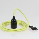 Danlamp Textilkabel 3m limettengrün mit E27 Bakelit...