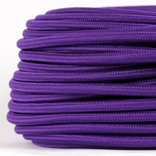 Textilkabel Stoffkabel violett 3-adrig 3x0,75 Gummischlauchleitung 3G 0,75 H03VV-F textilummantelt