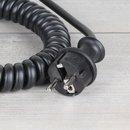 Schutzkontakt Wendel Verlängerung schwarz Spiral-Kabel Verlängerungskabel