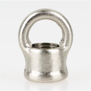 Ringnippel Metall Edelstahl-Optik 18x22mm M10x1 Innengewinde für Lampen und Leuchtenbau