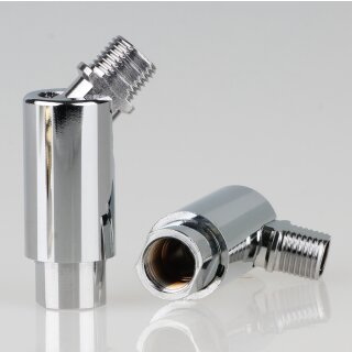 Lampen Dreh-Kippgelenk 16x48mm verchromt M10x1 AG auf M10x1 IG 90° kippbar 360° drehbar