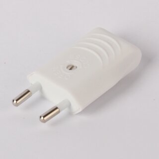Eurostecker Europa-Flachstecker weiß 250V/6A mit Schraubkontakte und Zugentlastung