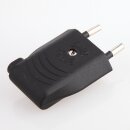 Eurostecker Europa-Flachstecker schwarz 250V/6A mit Schraubkontakte und seitlichem Kabelauslass