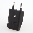 Eurostecker Europa-Flachstecker schwarz 250V/6A mit Schraubkontakte und seitlichem Kabelauslass