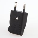 Eurostecker Europa-Flachstecker schwarz mit seitlichem Kabelauslass 250V/6A