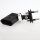 Eurostecker Europa-Flachstecker schwarz 250V/6A mit Schraubkontakte und seitlichem Kabelauslass