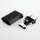Eurostecker Europa-Flachstecker schwarz 250V/6A mit Schraubkontakte und seitlichem Kabelauslass