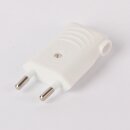 Eurostecker Europa-Flachstecker weiß 250V/6A mit Schraubkontakte und seitlichem Kabelauslass