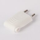 Eurostecker Europa-Flachstecker weiß 250V/6A mit Schraubkontakte und seitlichem Kabelauslass