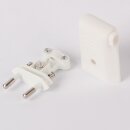 Eurostecker Europa-Flachstecker weiß 250V/6A mit Schraubkontakte und seitlichem Kabelauslass