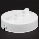 Lampen-Baldachin 100x25mm Metall weiß für 3 Lampenpendel mit Zugentlaster aus Kunststoff