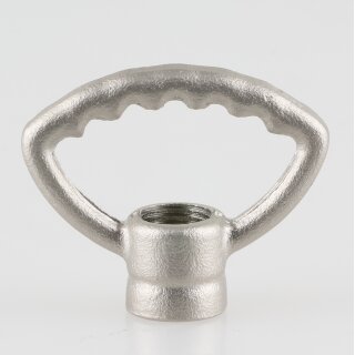 Zahnringnippel Metall Nickel Matt 42mm M10x1 Innengewinde für Lampen und Leuchtenbau