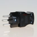 Lampen Schutzkontakt-Stecker schwarz f&uuml;r die Schweiz 3-polig 16A/250V