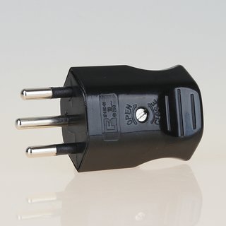 Lampen Schutzkontakt-Stecker schwarz für die Schweiz 3-polig 10A/250V