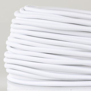 Textilkabel Weiß 3-adrig 3x0,75 mit integriertem Stahlseil zur Zugentlastung
