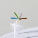 Textilkabel-Stoffkabel weiß 3-adrig 3x0,75 mit...