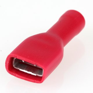 Kabelschuh Flachsteckhülse rot 0,8x6,3 vollisoliert für Leitungsquerschnitt 0,5-1,5mm²