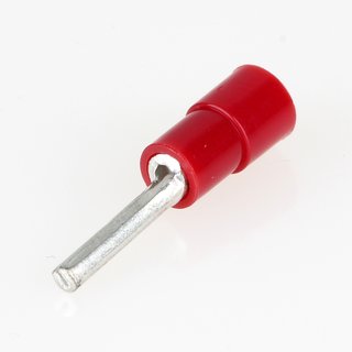 Stiftkabelschuh rot isoliert für Leitungsquerschnitt 0,5-1,5 mm²