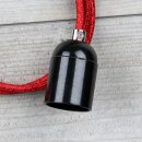 Textilkabel Rot Metallic mit E27 Lampenfassung...