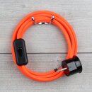 Textilkabel Neon-Orange 3-adrig mit Schnurschalter und...