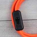Textilkabel Neon-Orange 3-adrig mit Schnurschalter und...