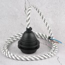 Textilkabel Schwarz-Weiß mit E27 Lampenfassung und...
