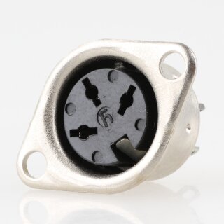 DIN Einbau-Kupplung Metall 3-polig mit Lötanschluss zum Schrauben