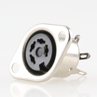 DIN Einbau-Kupplung Metall 4-polig mit Lötanschluss zum Schrauben