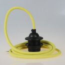 Textilkabel Gelb mit E27 Dach-Lampenfassung schwarz 1-5m
