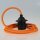 Textilkabel Orange mit E27 Dach-Lampenfassung schwarz 1-5m