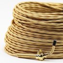 Textilkabel-Stoffkabel gold 4-adrig 4x0,75 extra dünn