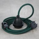 Textilkabel Dunkelgrün mit E27 Lampenfassung...