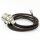 Textilkabel Braun mit Vintage E27 Lampenfassung Messing vernickelt und 2 Schraubringe 1-5m
