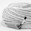Textilkabel-Stoffkabel weiss 4-adrig 4x0,75 extra dünn